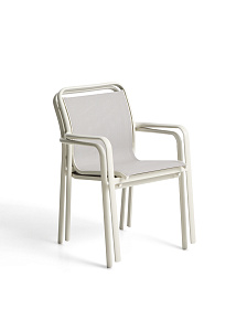 Уличный стул Luri из алюминия цвета экрю и бежевого текстиля