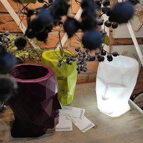 Кашпо Adan матовое светящееся LED 70x96x100