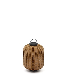 Saranella Портативная настольная лампа из коричневого искусственного ротанга