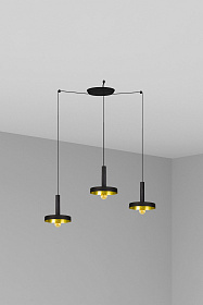 Люстра Whizz 3L черная / золотая