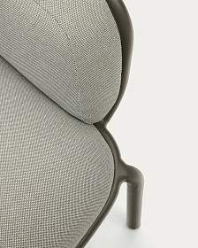 Уличный диван Joncols из серой ткани и зеленым алюминиевым каркасом 164 см