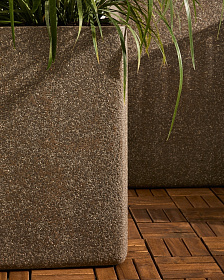 Набор из 2 высоких кашпо Minoa коричневого цвета из песчаника 44 x 44 см