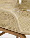 Уличный стул Alipa из акации и веревки цвета экрю