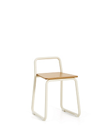 Tinn Стул из ясеневого шпона с бежевой металлической конструкцией