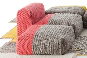 Пуф Mangas Space Plait коралловый