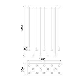 Люстра подвесная ANDROMEDA 8936+14PL