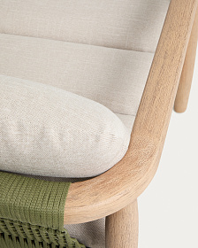 Уличный диван Menfi из массива акации и зеленой веревки, 136 см