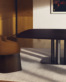 Стол Melvar из 100% орехового шпона с основанием из стали 180 x 100