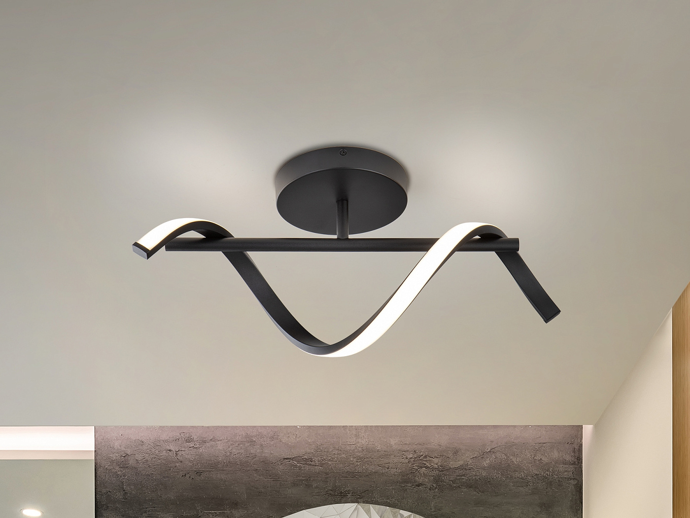 Boa Настенный/ потолочный светильник черный