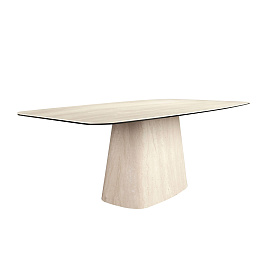 Овальный обеденный стол 1171 из керамики песочного цвета