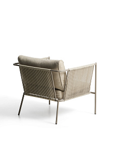 Уличное кресло Zivia из веревки цвета экрю и стали таупе 178 см