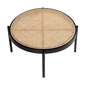 Круглый журнальный столик 2111/TT-S186A из ротанга и стали