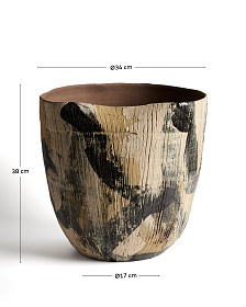 Коричневая керамическая ваза Dirva, 38 см