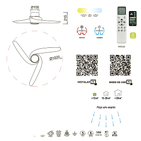 Люстра потолочная-вентилятор GROENLAND 9066
