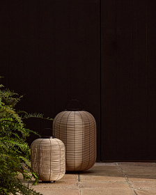 Портативная светодиодная настольная лампа Saranella из светло-серого искусственного ротанга