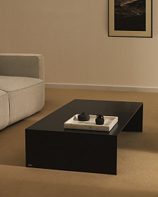 Черный лакированный журнальный столик Litto из МДФ, 140 x 70 см
