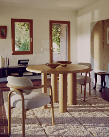 Melqui Бежевый стул из массива дуба с натуральной отделкой