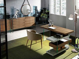 Круглое зеркало с ореховой рамой CPMR27-V36-NOGAL /3038