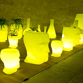 Кашпо Adan матовое светящееся LED RGBW Battery 70x96x100