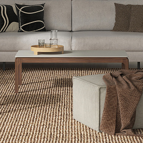 Журнальный столик CALPE шпон ореха F, матовый лак RAL9002