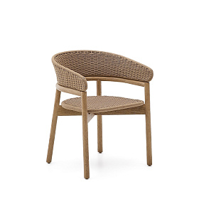 Стул Arinella из акации с натуральной отделкой и бежевой веревкой