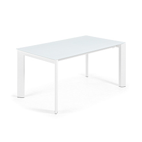 ATTA Стол 160 (220) x90 белое стекло