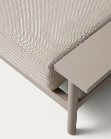 Уличный диван Vathi из бежевого алюминия с шезлонгом справа, 250 x 159 см