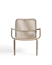 Уличное кресло Salis из алюминия цвета экрю и веревки