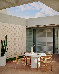 Aiguablava Круглый стол из белого цемента Ø 120 см