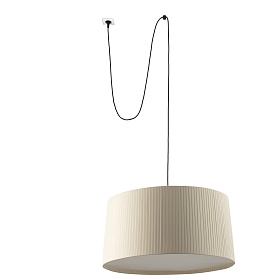 SAMBA 700 Подвесной светильник с вилкой черный с бежевым абажуром