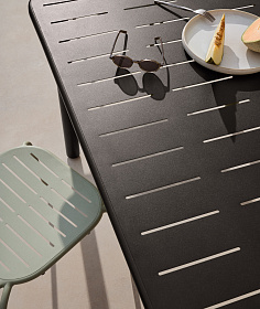 Уличный стол Brai из тёмно-серой оцинкованной стали 180 x 90 см