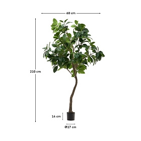 Ficus Искусственное дерево фикус в черном горшке 210 см