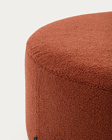 Kaeli Пуф для ног со съемным чехлом из терракотового букле Ø 90