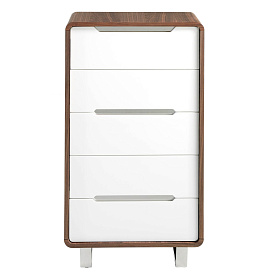 Шифоньер из орехового дерева с белыми ящиками 136-I /7111