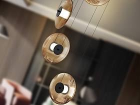 Diabolo Люстра 5L - черный-янтарный