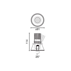 Встраиваемый светильник TULIPA черный 10W 4000K CRI90 15° CASAMBI