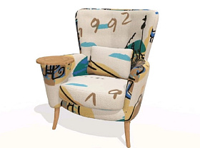 Кресло со столиком Christie, Natural Wood, ткань 1992 S.6