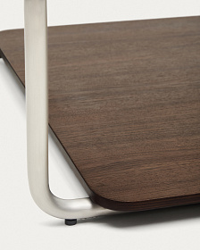 Журнальный столик Tarsel из закаленного стекла с подносом из орехового шпона