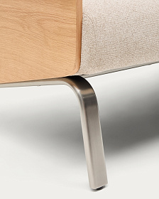 2-местный диван Amsen бежевый с подлокотниками из шпона дуба