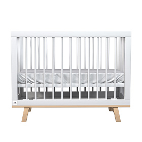Кроватка для новорожденного Lillaland - модель Lilla Aria (НИК23) белая/дерево