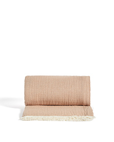 Плед Nafine из хлопкового муслина с двухцветной бахромой 130 x 170 см