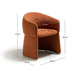 Стул Bosca из терракотовой шенилловой ткани
