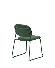 Стул Meli из зеленой синели с металлическими ножками