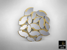 Зеркало Sandal из пластин с золотой отделкой 