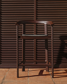 Уличный барный стул Erice из алюминия и веревки коричневого цвета, 75 см