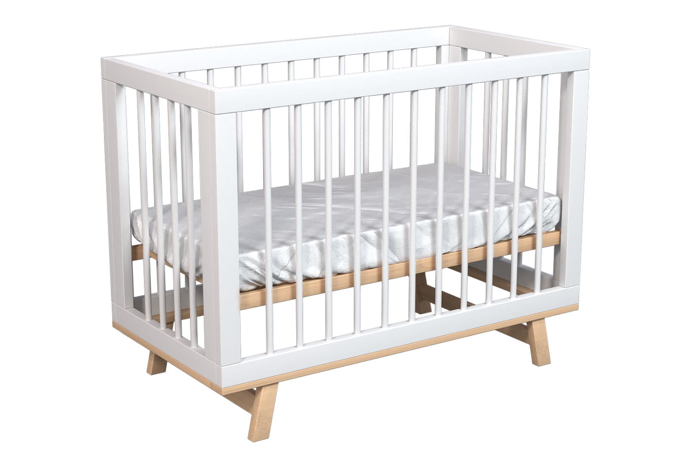 Кроватка для новорожденного Lillaland - модель Lilla Aria белая/дерево