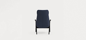 Кресло высокое Dins синее с каркасом из черного бука