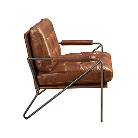 Кресло 5166 из коньячно-коричневой кожи