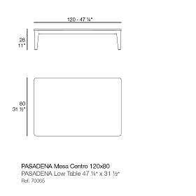 Уличный столик Pasadena 120x80x28