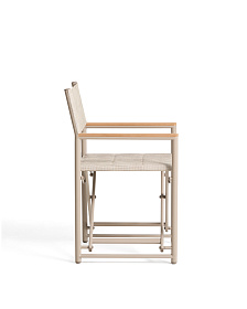 Складной уличный стул Tisno из алюминия и текстиля цвета таупе